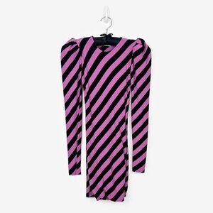 Nadia Tarr Striped Mini Dress Size S Purple Bodycon Glam Indie Sleaze Edgy Party